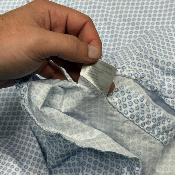 Spier & Mackay Handmade Dress Shirt Slim Cotton Long Sleeve Dot 15 1/2 Medium - Picture 8 of 9